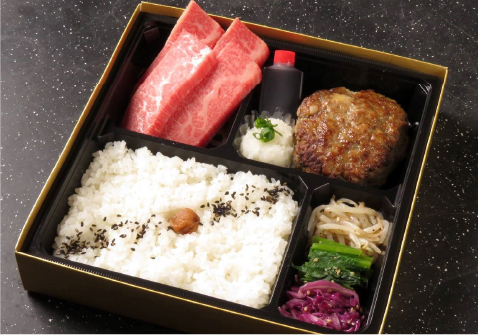名物！将泰庵ハンバーグとカルビ焼肉弁当 ￥2,138（税込）