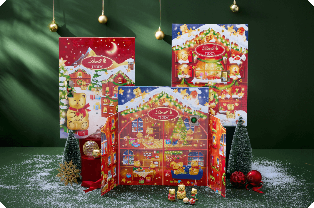 愛らしい「リンツテディ」がデザインされた人気のアドベントカレンダー。