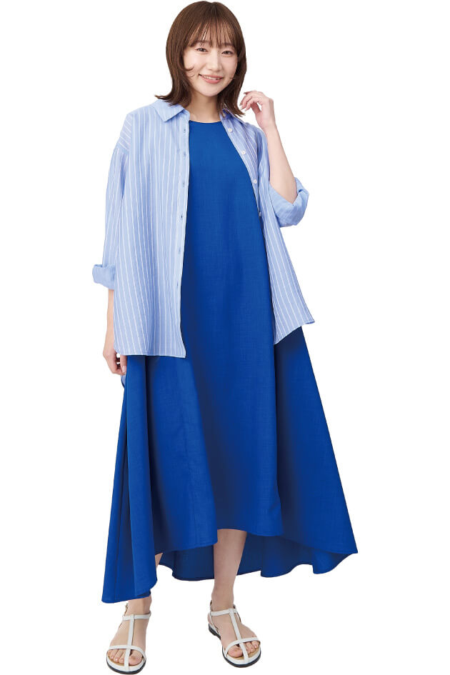 セミシアー ドビーストライプシャツ