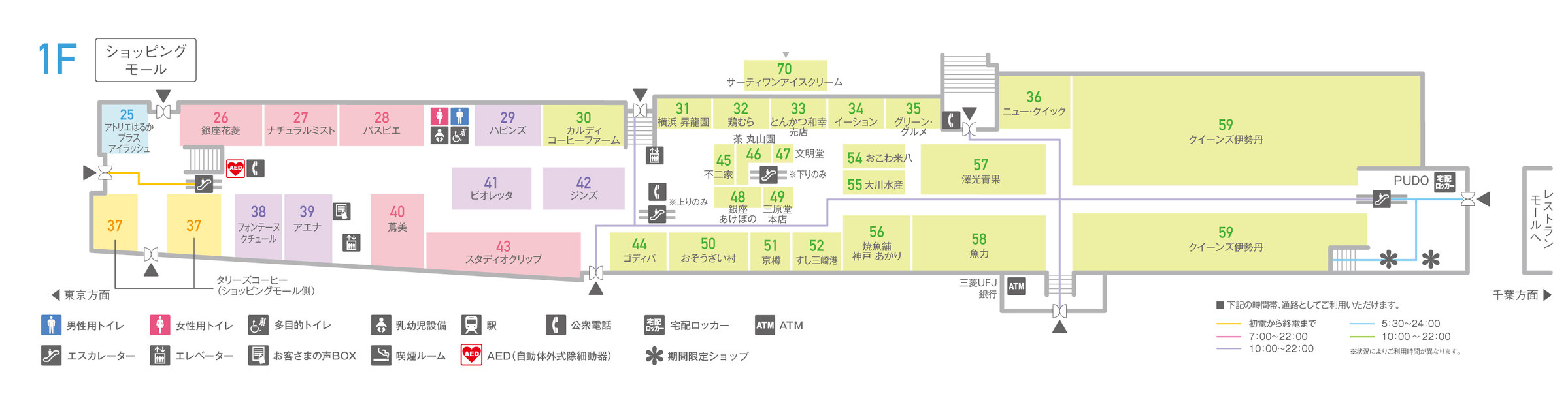 シャポー本八幡1Fショッピングモールフロアマップ