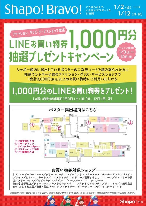 LINEお買い物券1,000円分プレゼントキャンペーン