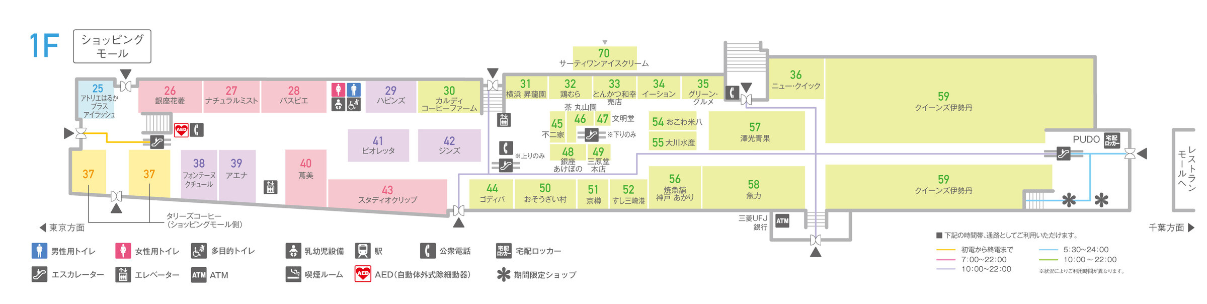 シャポー本八幡1Fショッピングモールフロアマップ
