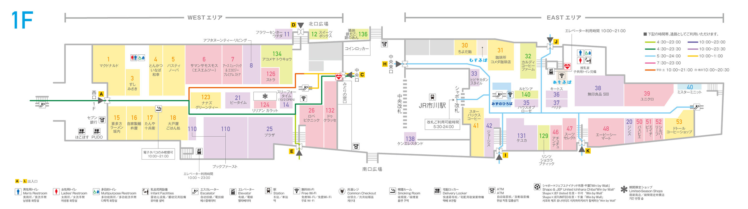 シャポー市川1Fフロアマップ